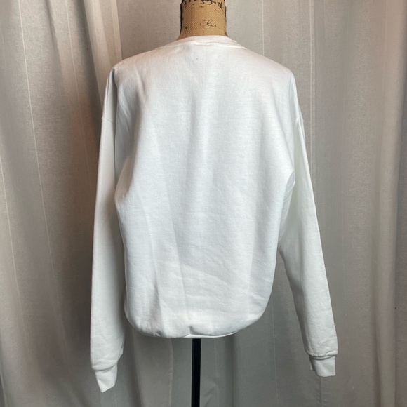 Vintage Air Waves Carolyn Shores Wright White “Joy” Bird Sweatshirt Size Large - Picture 2 of 7